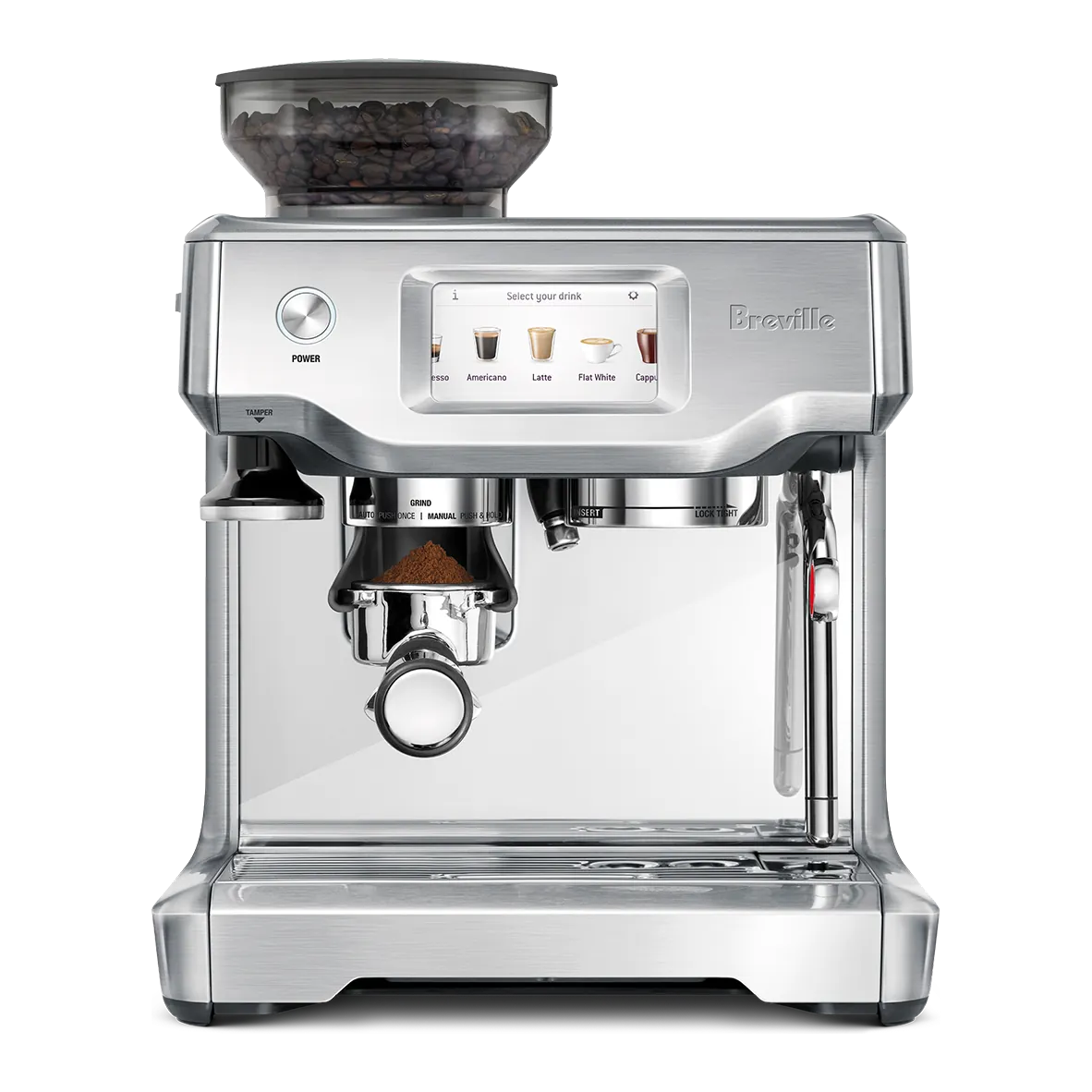 Breville Barista Touch espresso machine in brushed stainless steel