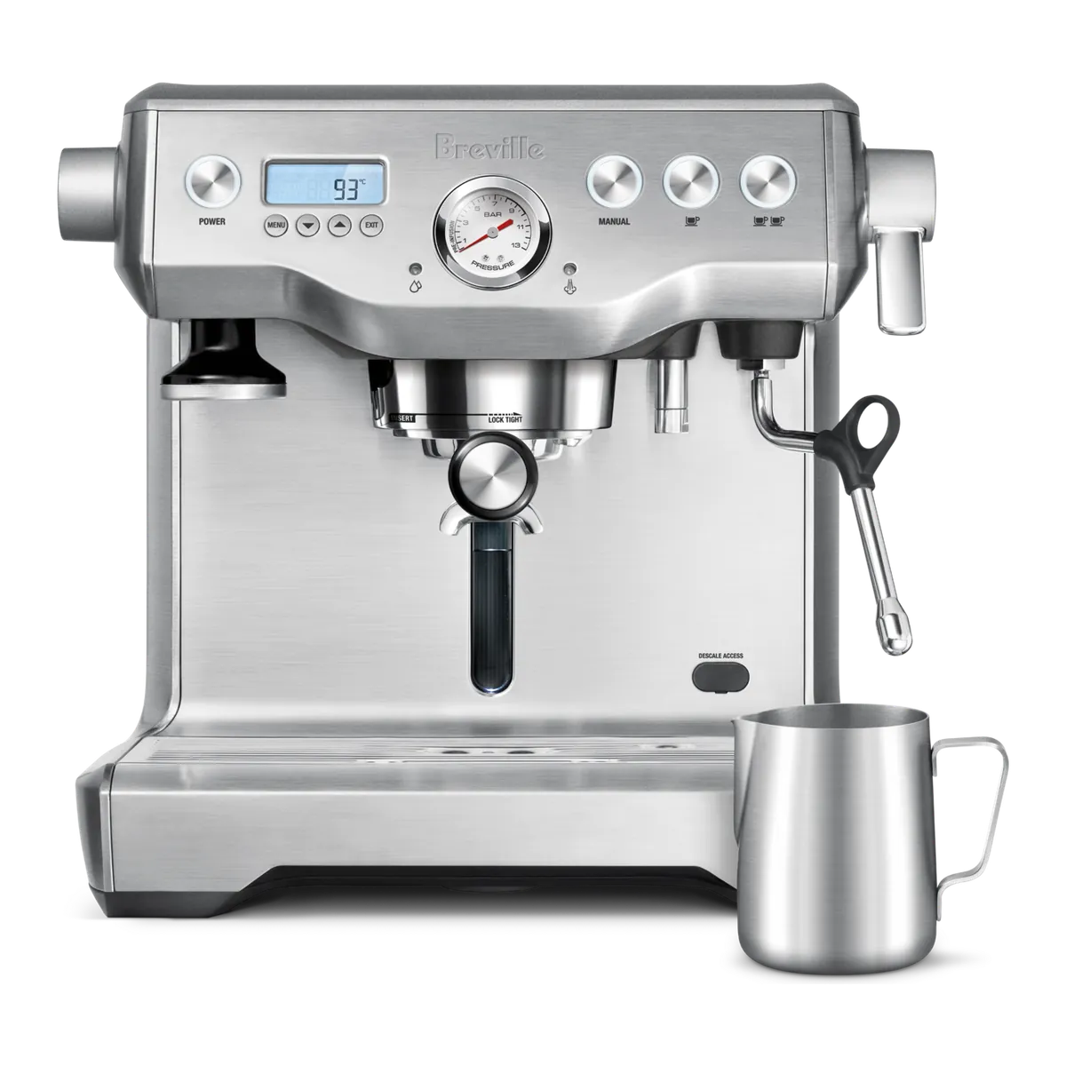 Breville Dual Boiler espresso machine in brushed stainless steel
