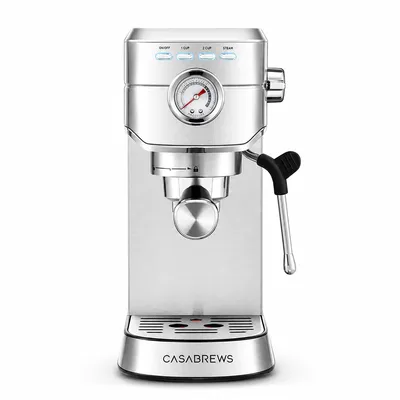 Casabrews CM5418 espresso machine in silver stainless steel