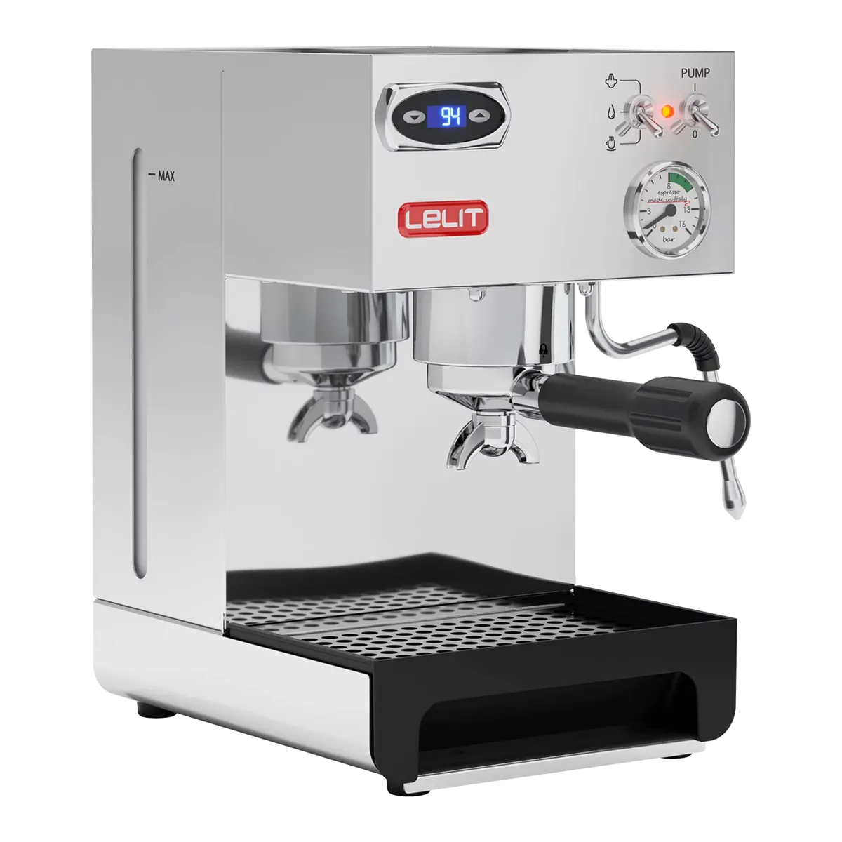 Lelit Anna espresso machine in stainless steel