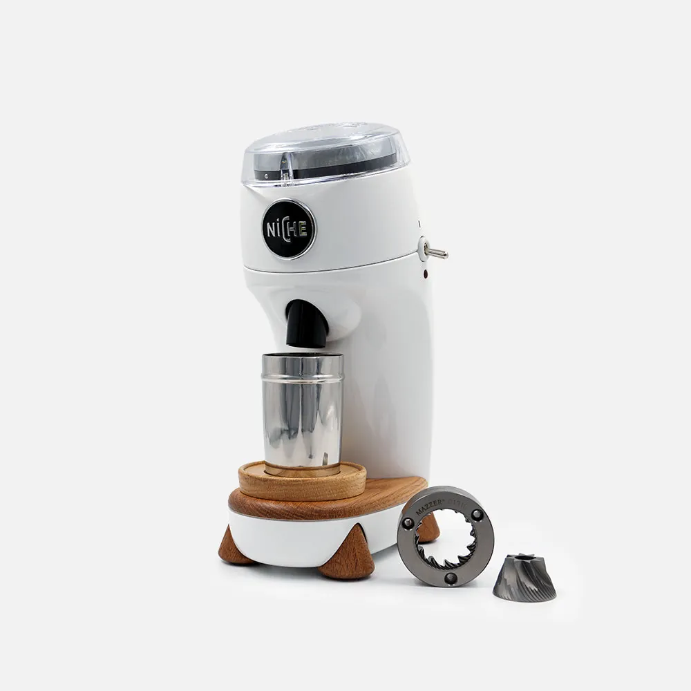 Niche Zero coffee grinder in white