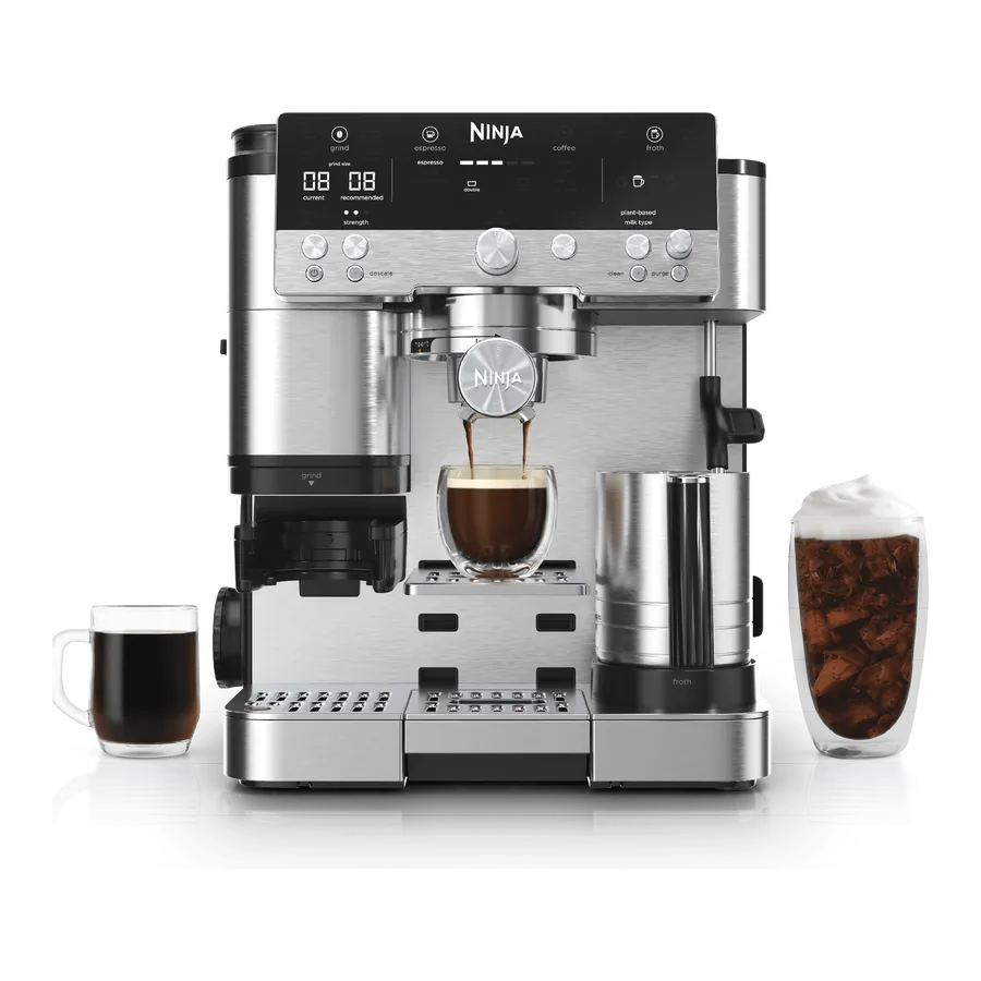 Ninja Luxe Café Premier espresso machine in stainless steel